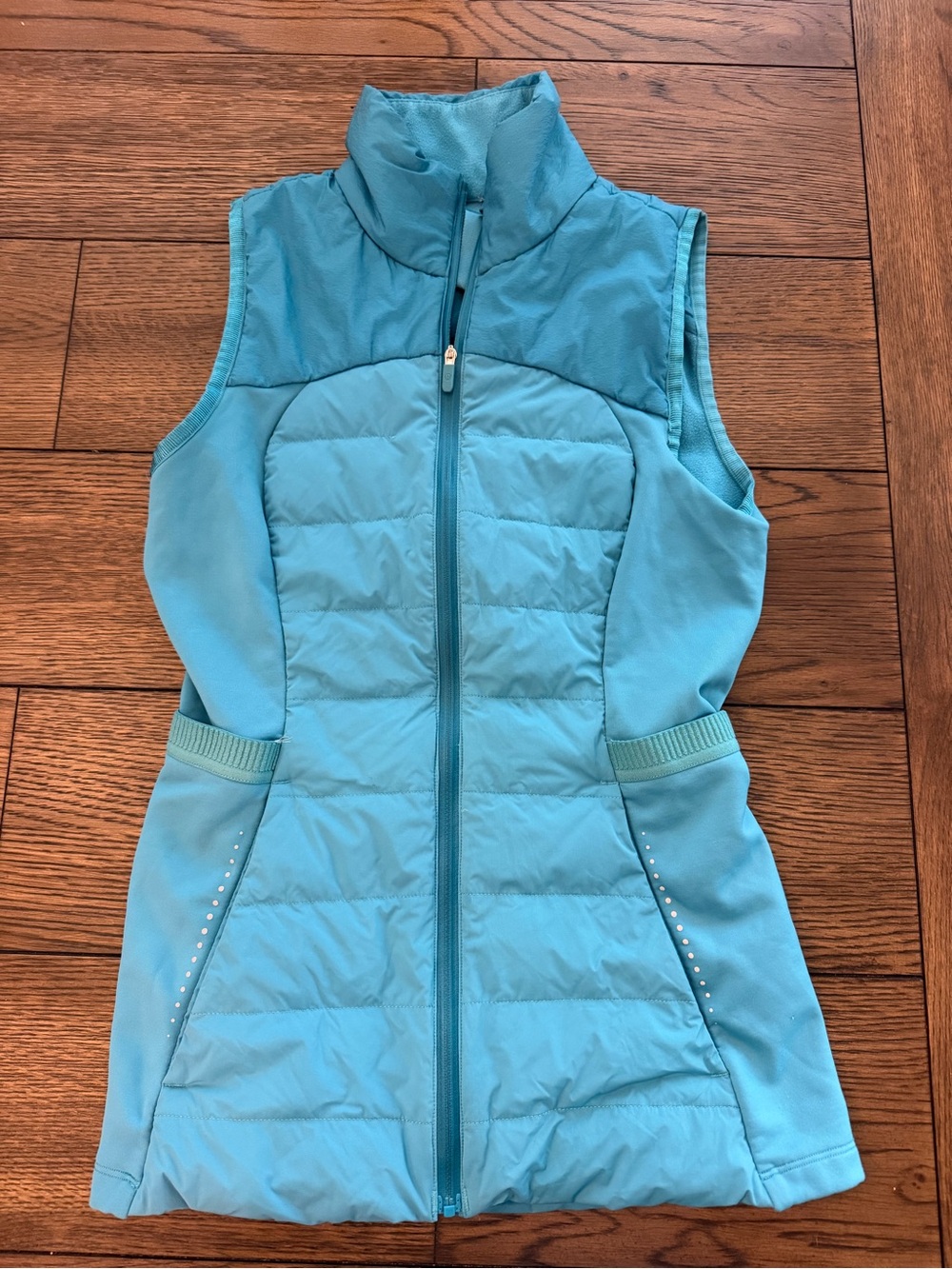 Women’s Light Blue Quilted Vest - Sleeveless Zip Front